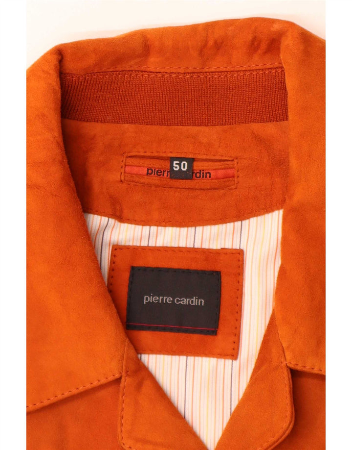 Giacca in pelle scamosciata da uomo Pierre Cardin IT 50 Large in pelle arancione