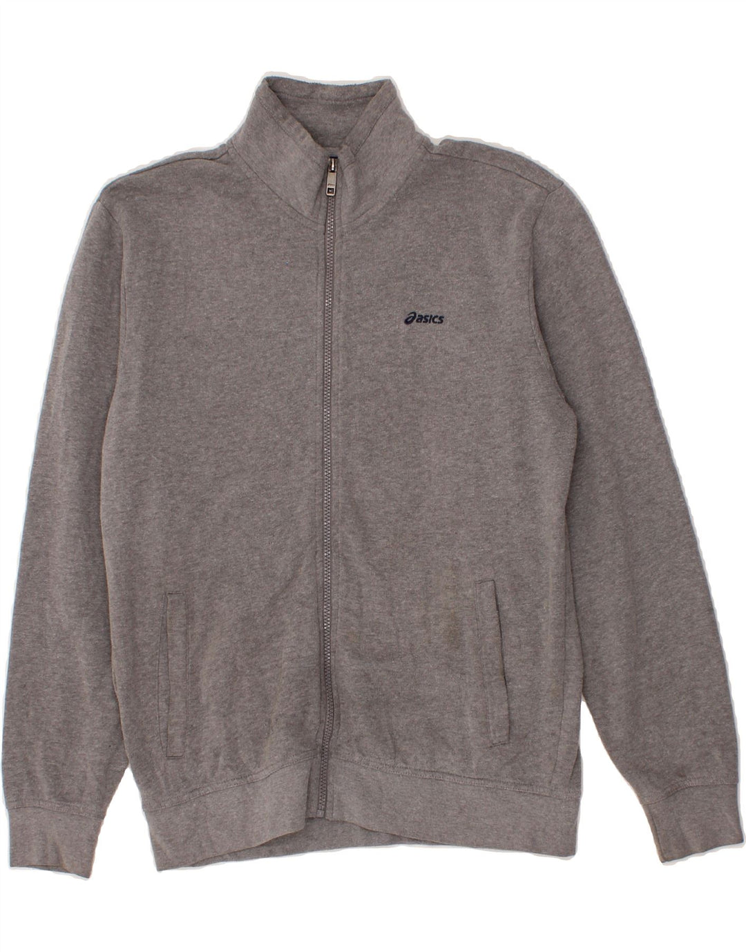 ASICS Mens Tracksuit Top Jacket Medium Grey Cotton Vintage Asics and Second-Hand Asics from Messina Hembry 