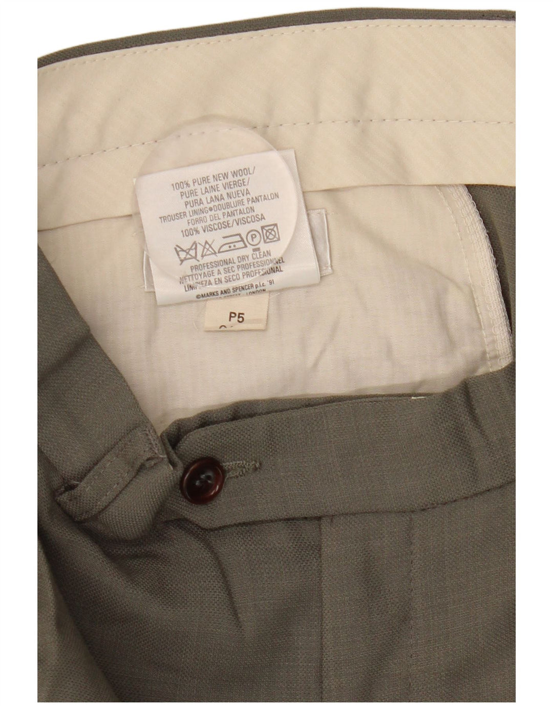 Marks & Spencer Herren-Anzughose mit Pegged-Anzug, W34, L31, graue Wolle