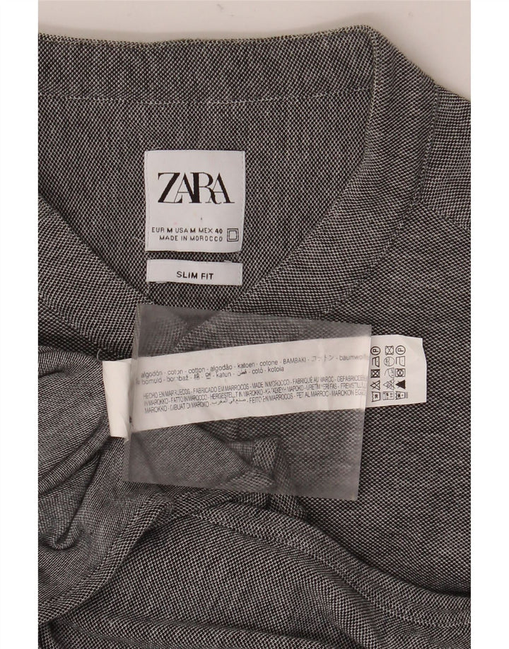 Zara Herre Slim Fit skjorte mellemgrå bomuld