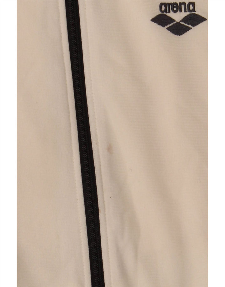 ARENA Womens Graphic Tracksuit Top Jacket UK 12 Medium White Polyester