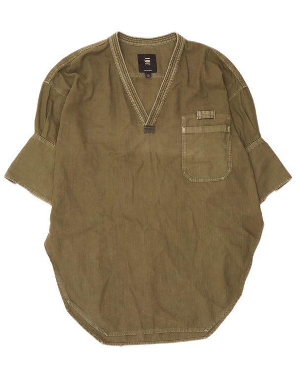 G-Star Damen Übergroßes Tunikakleid UK 10 Small Khaki Baumwolle