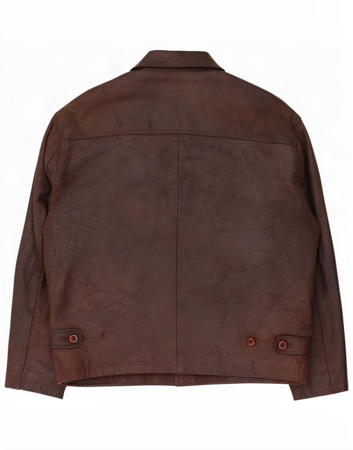 Vintage Herre Læderjakke UK 40 Large Brown