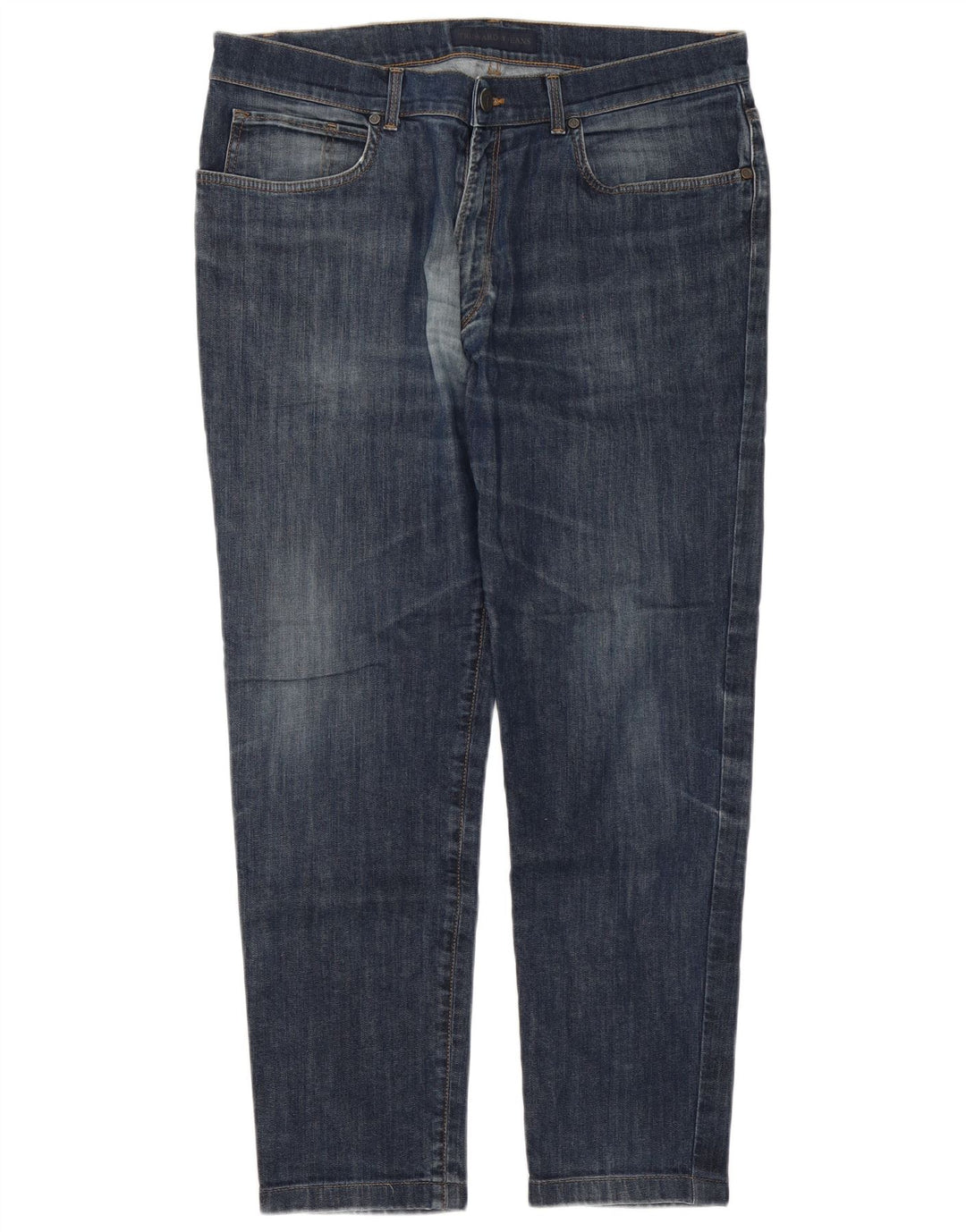 Trussardi Mens Tapered Jeans W38 L29 Blue Cotton