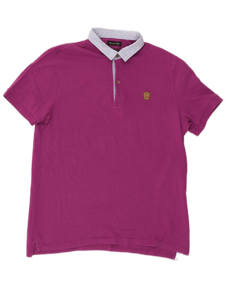 Massimo Dutti Mens Rugby Polo Shirt XL Purple