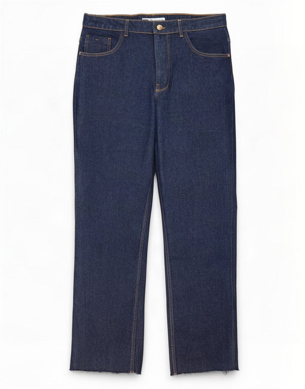 Damskie proste dżinsy Zara EU 44 XL W34 L28 Granatowa bawełna