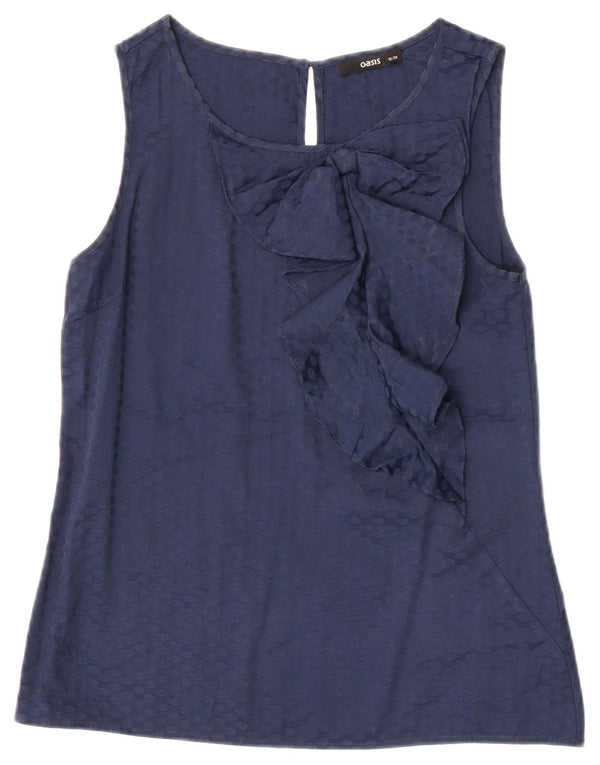 Bluză fără mâneci pentru femei Oasis UK 12 Medium bleumarin poliester cu pete