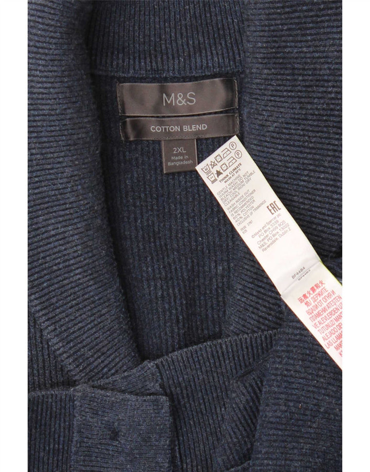 Marks & Spencer Męski sweter kardigan 2XL Granatowy poliester