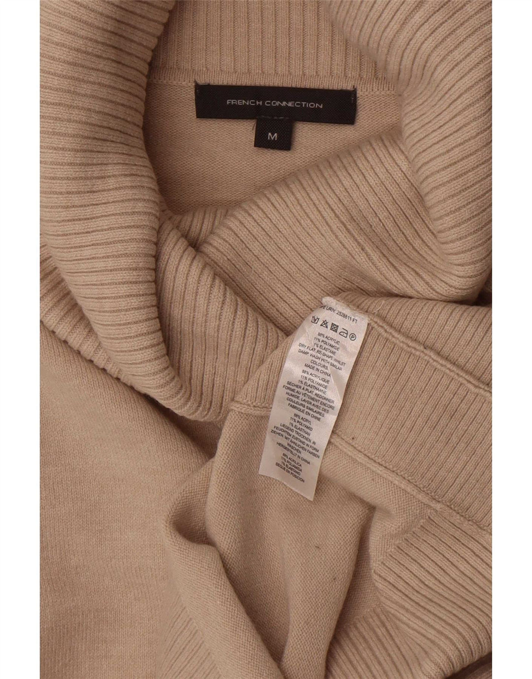 Maglione maglione a collo alto da donna French Connection UK 14 Beige medio
