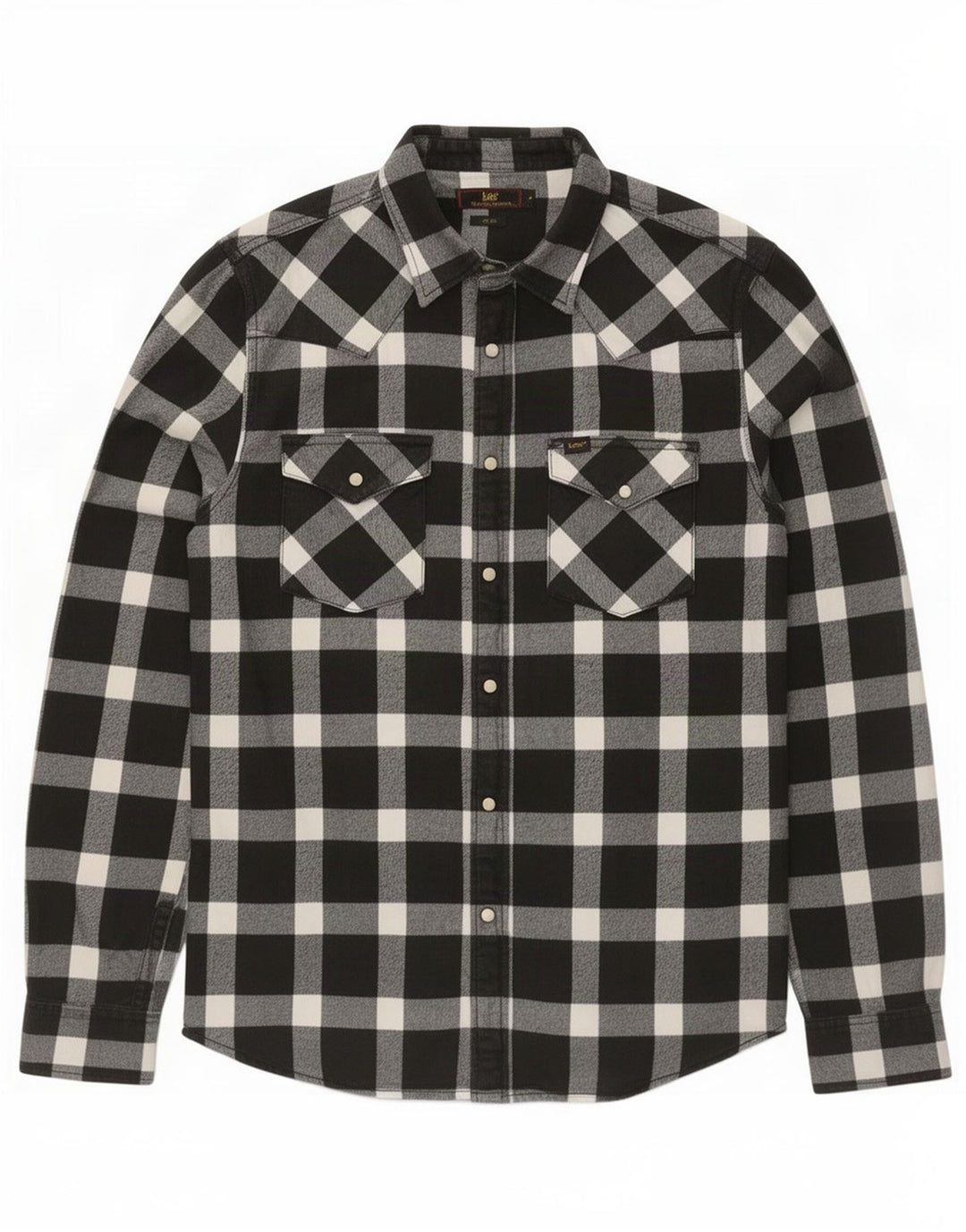 Lee Chemise Slim Fit en Flanelle Homme Noir à Carreaux en Coton