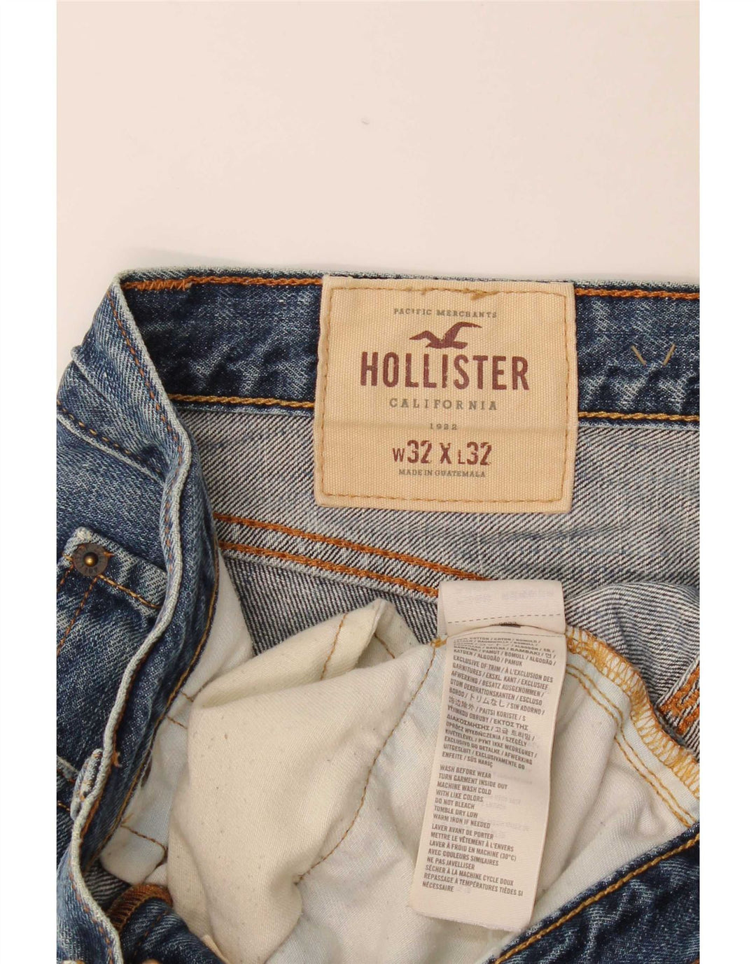 Hollister Mens Slim Jeans W32 L32 Blue Cotton