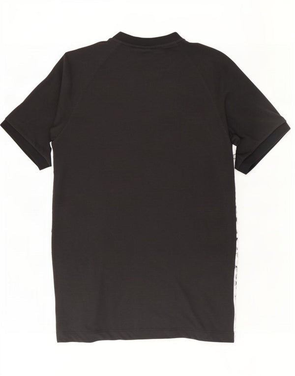 T-shirt grafica da uomo Adidas Top Small nera in poliestere color block
