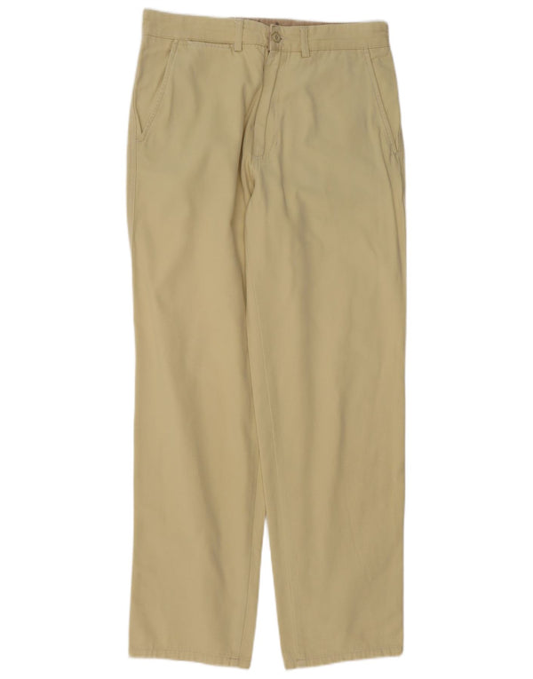 Calça chino reta masculina Avirex W31 L31 algodão bege