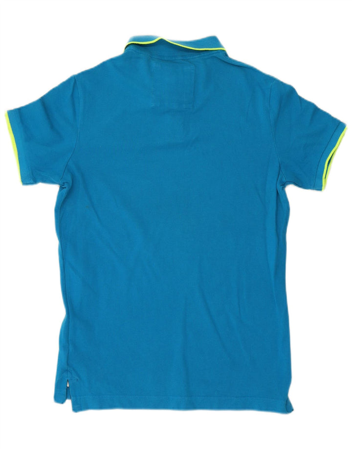Superdry Mens Polo Shirt Medium Blue Cotton