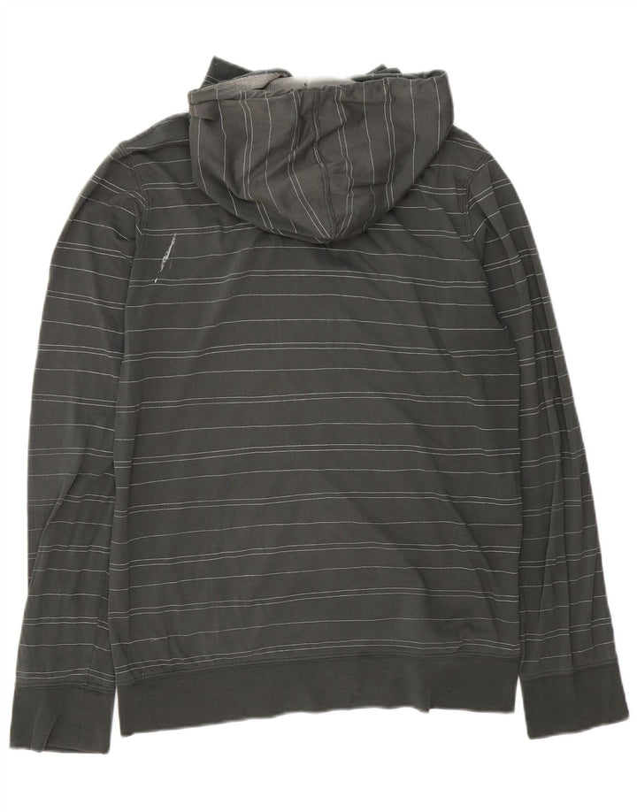 Vans Mens Zip Hoodie Sweater Small Grey Striped Cotton