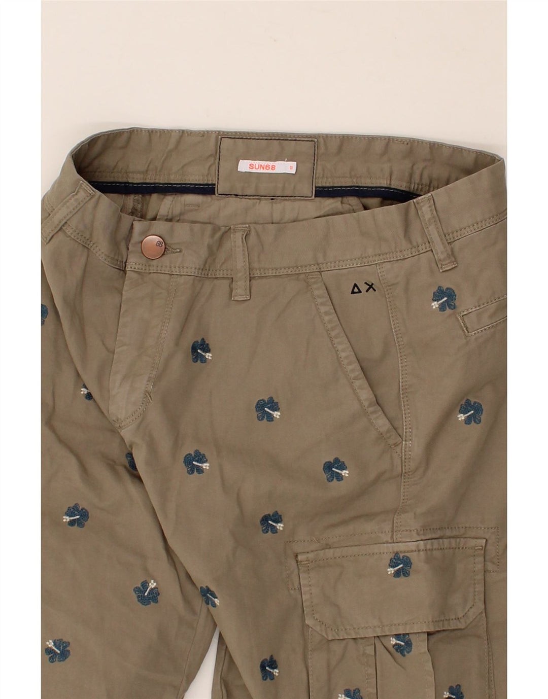 SUN68 Boys Cargo Shorts 11-12 Years W28 Beige Cotton Vintage Sun68 and Second-Hand Sun68 from Messina Hembry 