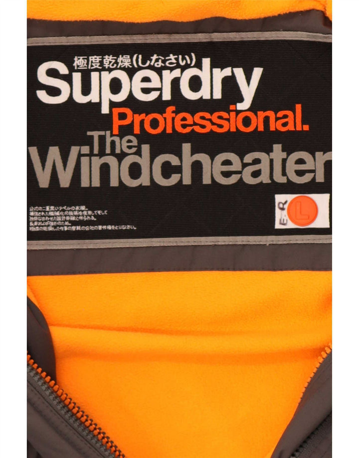 Superdry Herre The Windcheater Graphic Windbreaker Jacket UK 40 Large Grey
