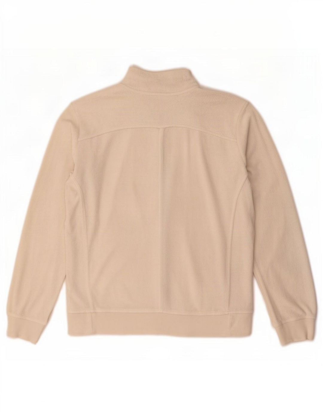 Champion Womens Easy Fit Tracksuit Top Jacket UK 14 Medium Beige Cotton