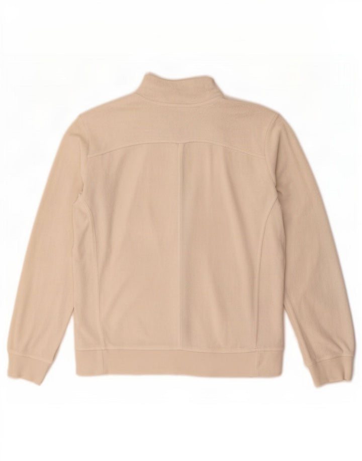 Champion Womens Easy Fit Tracksuit Top Jacket UK 14 Medium Beige Cotton