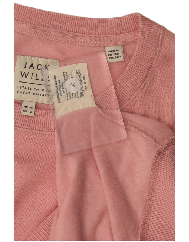 Jack Wills Womens Sweatshirt Jumper UK 10 Small Pink Cotton