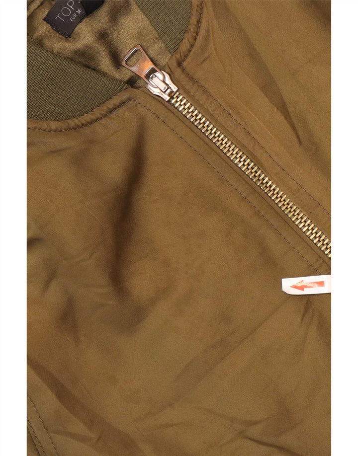 Giubbotto bomber da donna Topshop UK 8 piccolo poliestere kaki