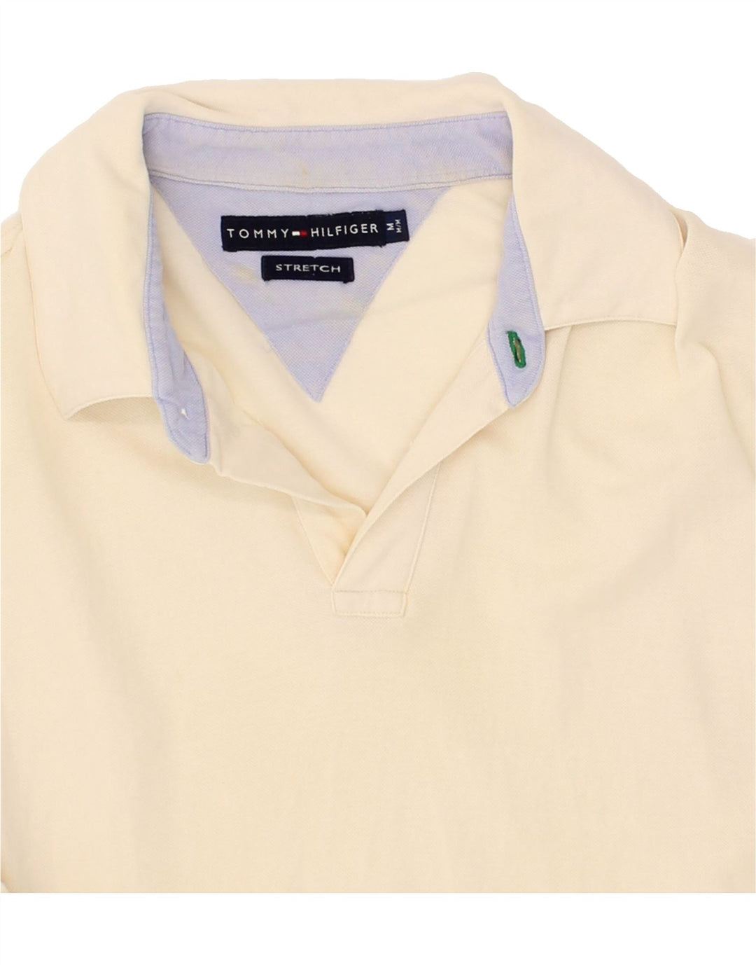 TOMMY HILFIGER Mens Polo Shirt Medium Off White Cotton Vintage Tommy Hilfiger and Second-Hand Tommy Hilfiger from Messina Hembry 