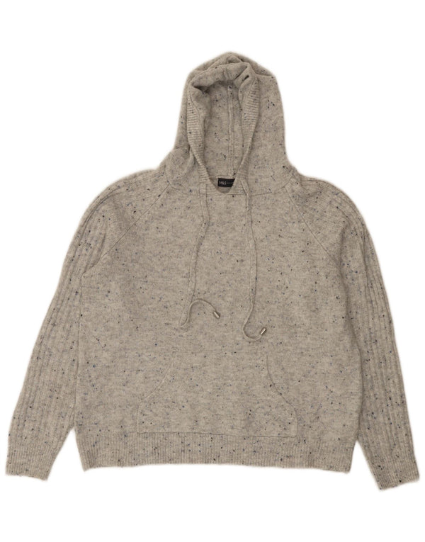 Maglione con cappuccio da donna Marks & Spencer UK 14 Grigio medio chiazzato