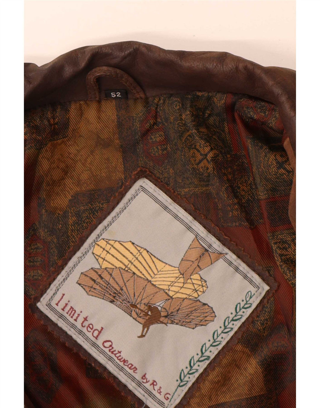 Chaqueta de cuero vintage para hombre IT 52 XL Marrón