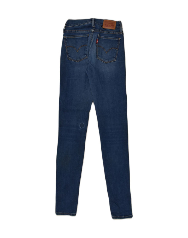 LEVI'S Womens Skinny Jeans W24 L30 Navy Blue Cotton | Vintage Levi's | Thrift | Second-Hand Levi's | Used Clothing | Messina Hembry 
