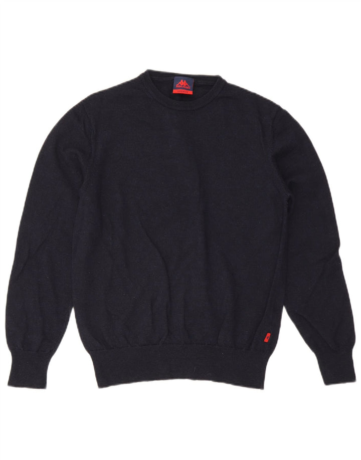 Kappa Mens Crew Neck Jumper Sweater Medium Navy Blue Wool