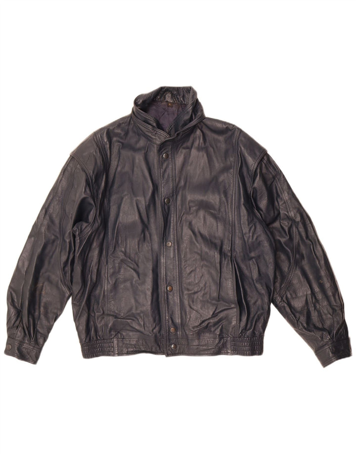 Giacca in pelle da uomo Sterling UK 40 Grande pelle blu navy