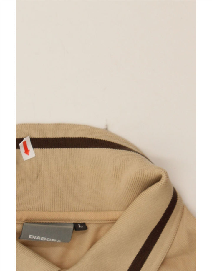 DIADORA Mens Polo Shirt Large Beige Cotton Vintage Diadora and Second-Hand Diadora from Messina Hembry 