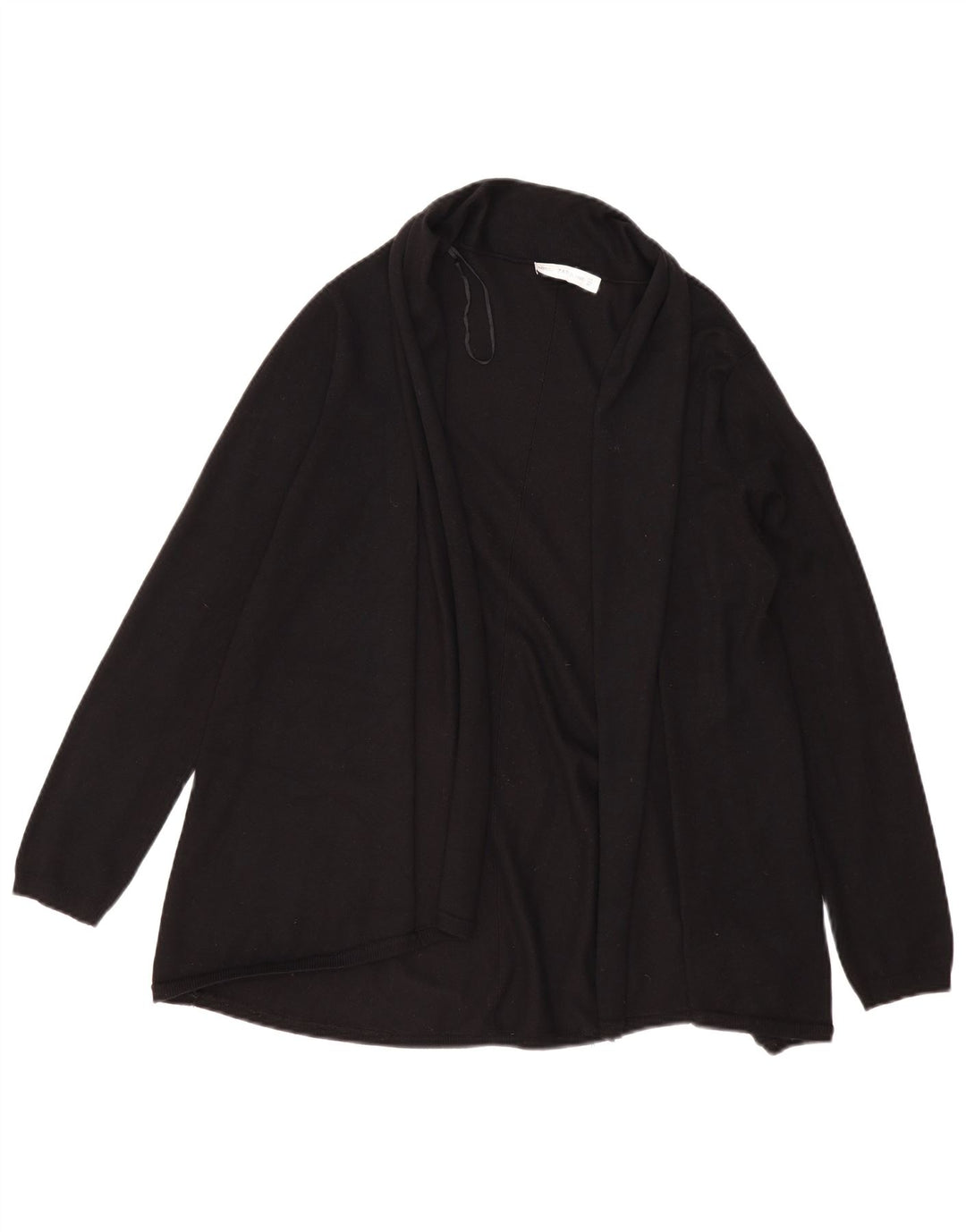 Zara Womens Open Cardigan Sweater UK 14 Large Black Viscose
