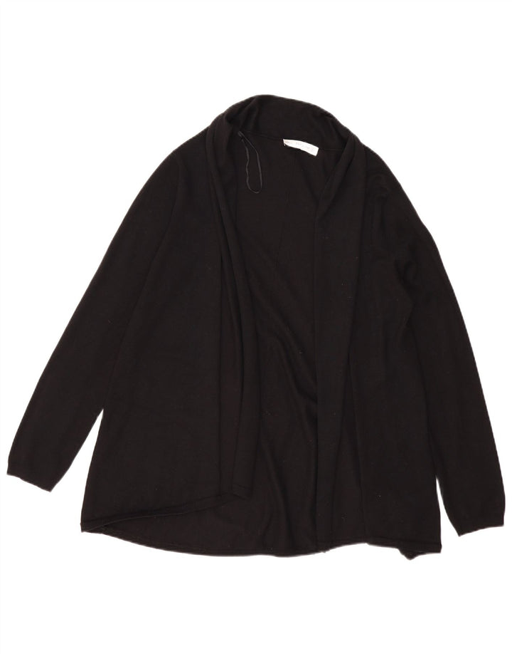 Zara Womens Open Cardigan Sweater UK 14 Large Black Viscose
