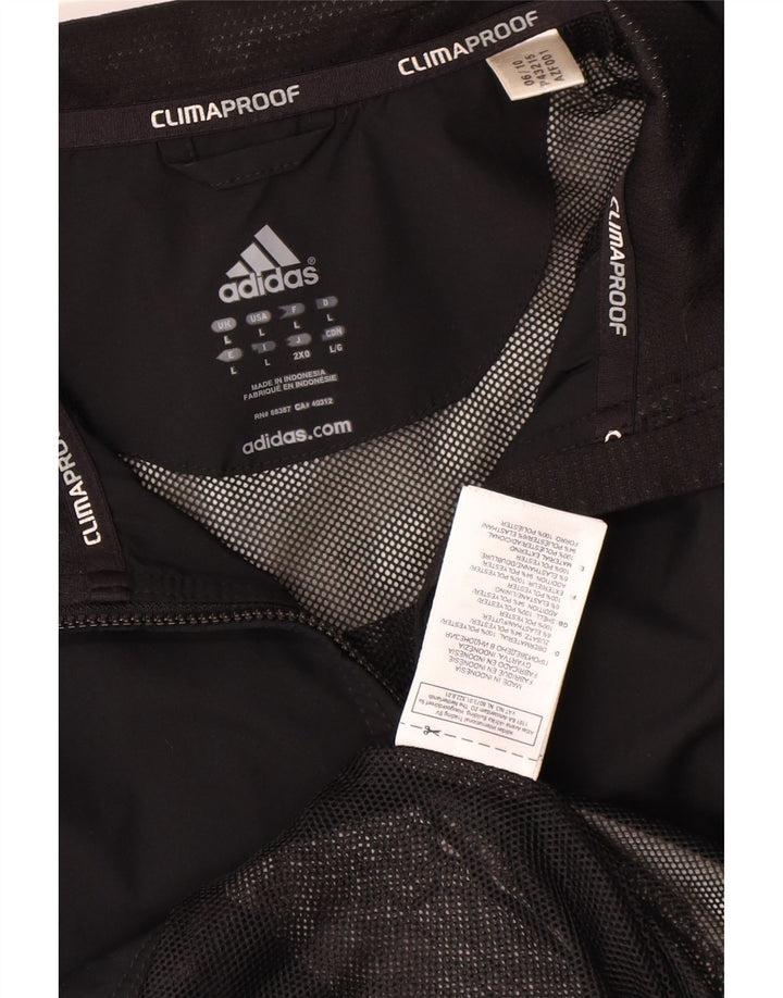 ADIDAS Herre Clima Proof Regnjakke UK 40 Stor Sort Polyester