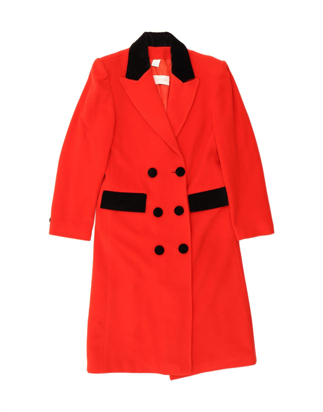 VINTAGE Womens Double Breasted Coat IT 42 Medium Red Wool Vintage Vintage and Second-Hand Vintage from Messina Hembry 