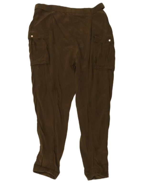 Ted Baker Womens High Waist Cargo Trousers Size 3 Medium W34 L28 Khaki