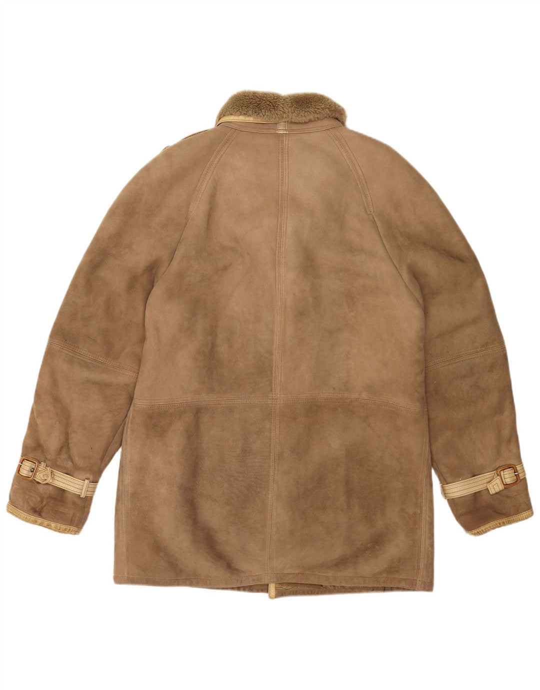 Giacca vintage in montone da uomo IT 52 XL Shearling beige