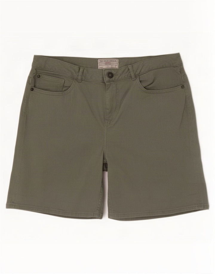 Fat Face Womens Denim Shorts UK 12 Medium W30 Green Cotton