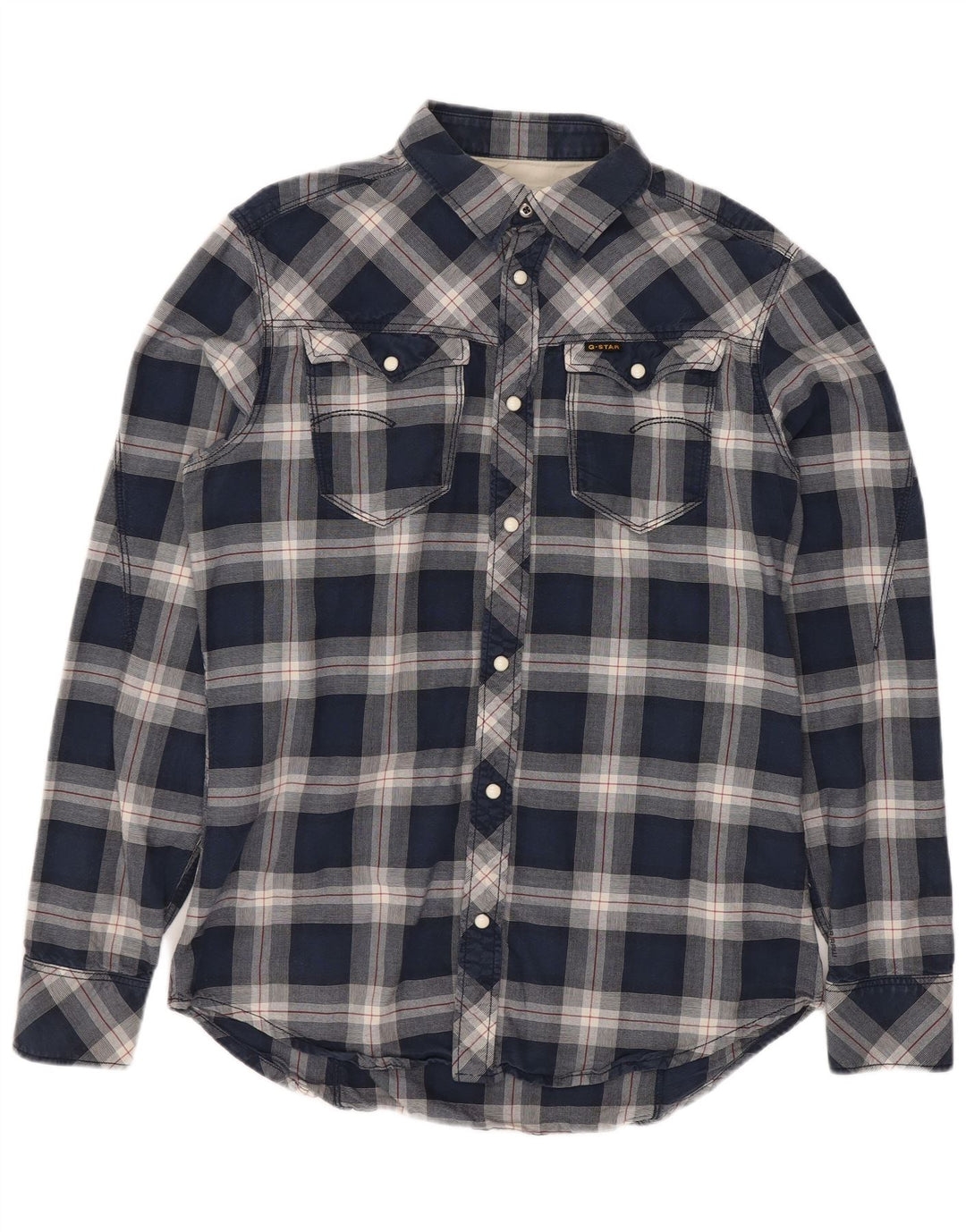 G-Star Chemise Western Homme Bleu Moyen Carreaux Coton