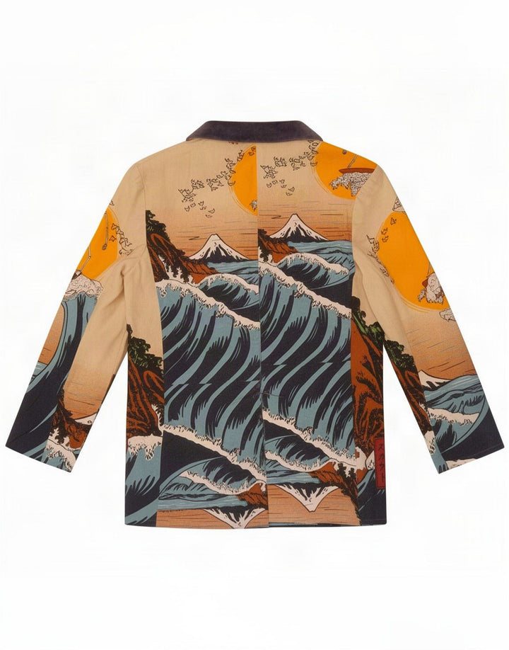 Chaqueta tipo blazer vintage con estampado abstracto para mujer UK 40 Small Multicolor