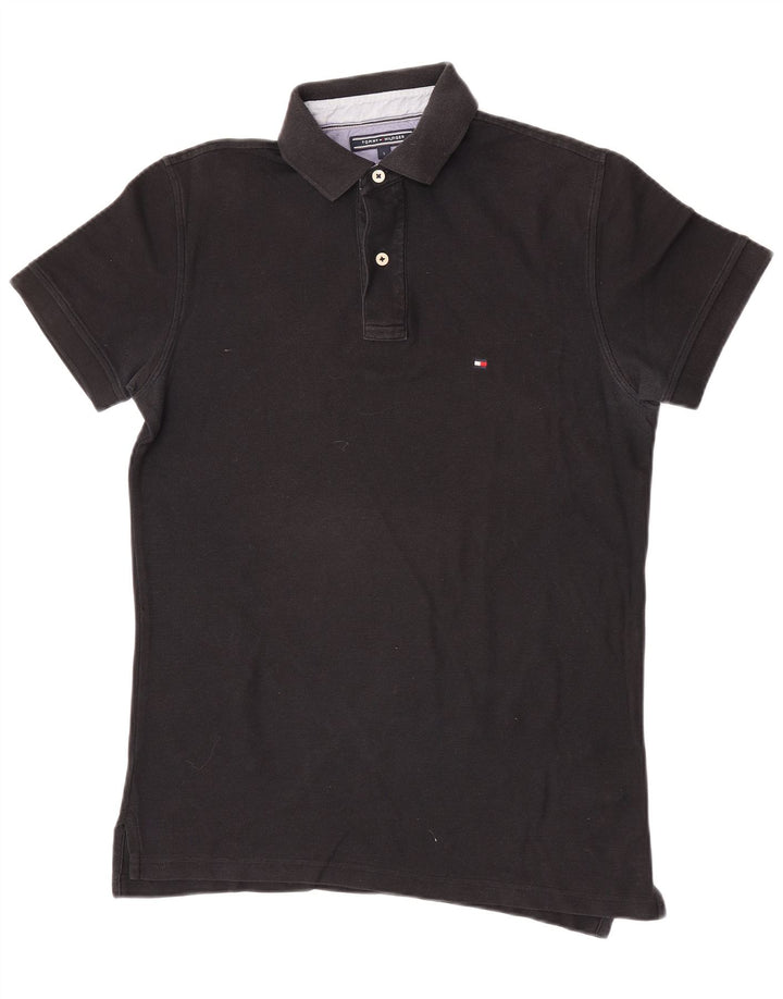 Tommy Hilfiger Mens Regular Fit Polo Shirt Small Black Cotton