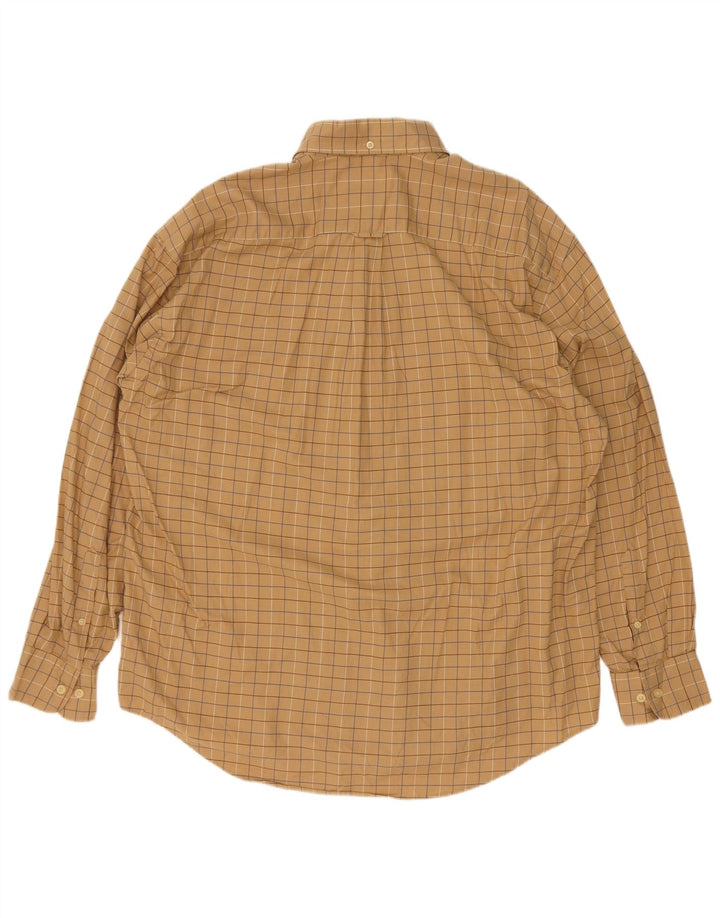 Nautica Mens Shirt XL Beige Check Cotton