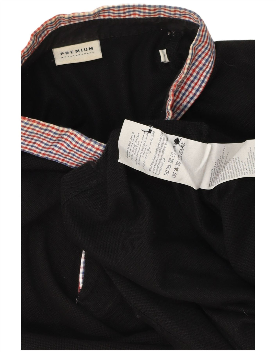 Jack & Jones Mens Polo Shirt Large Black Cotton