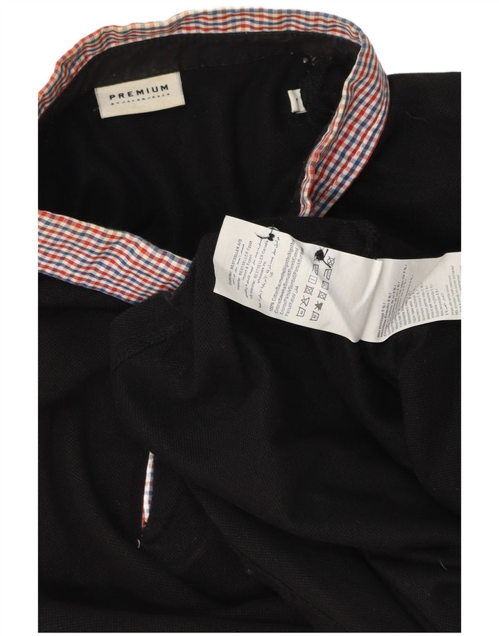 Jack & Jones Mens Polo Shirt Large Black Cotton
