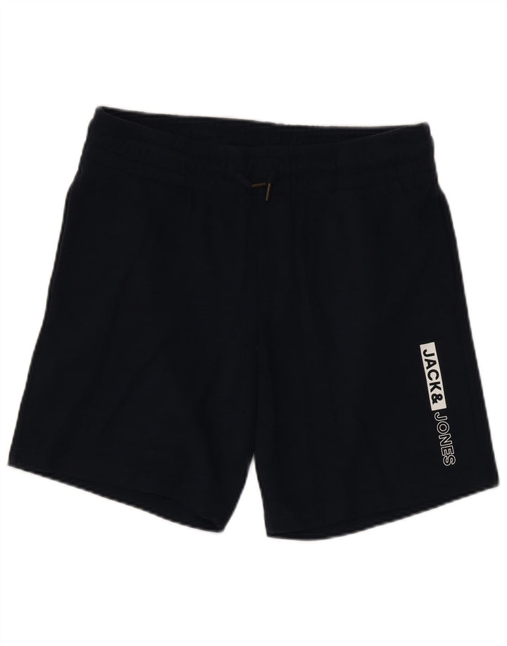 Jack & Jones Mens Graphic Sport Shorts Medium Navy Blue Cotton
