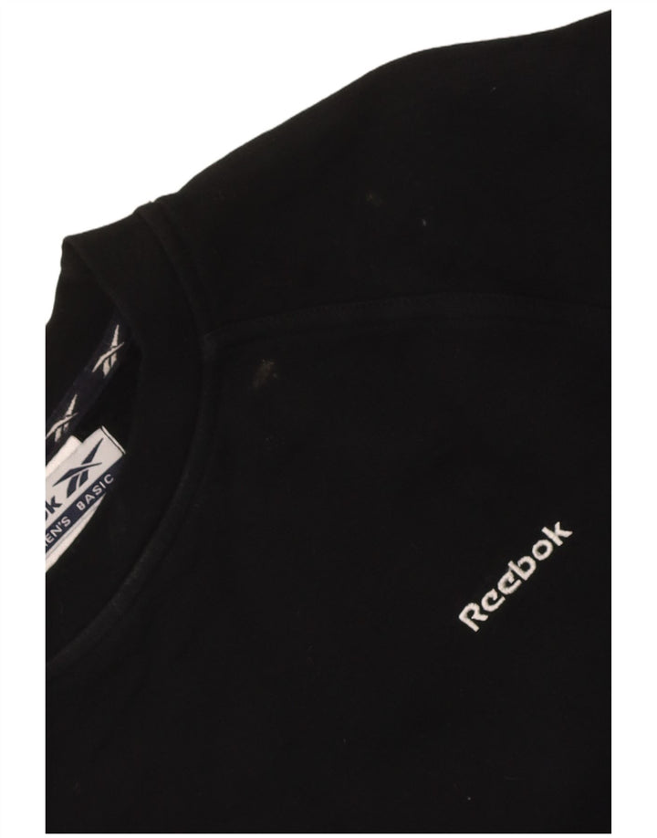 Felpa da donna Reebok Jumper UK 12 Medium Black Cotton