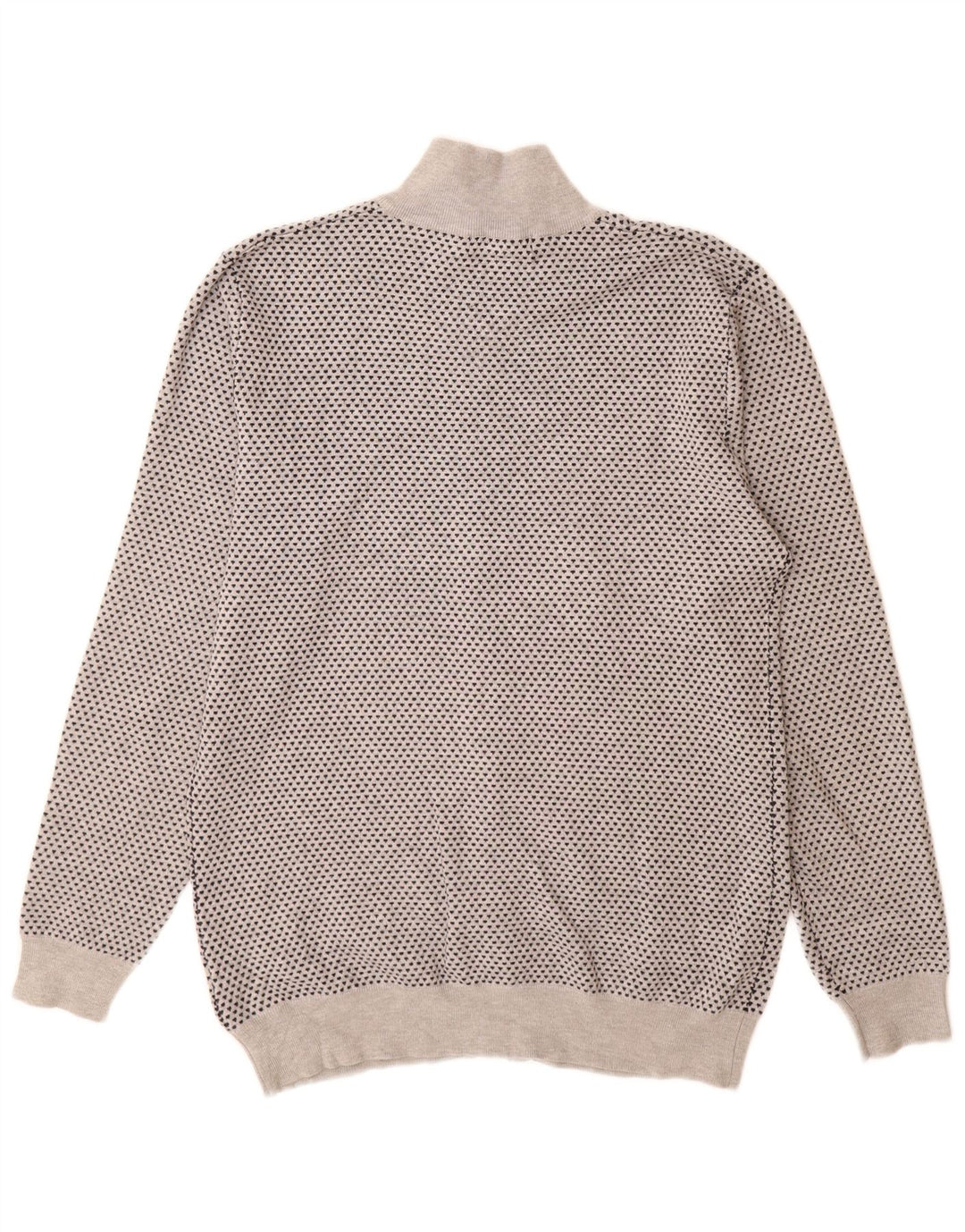 Trussardi Mens Cardigan Sweater Large Grey Spotted Viscose