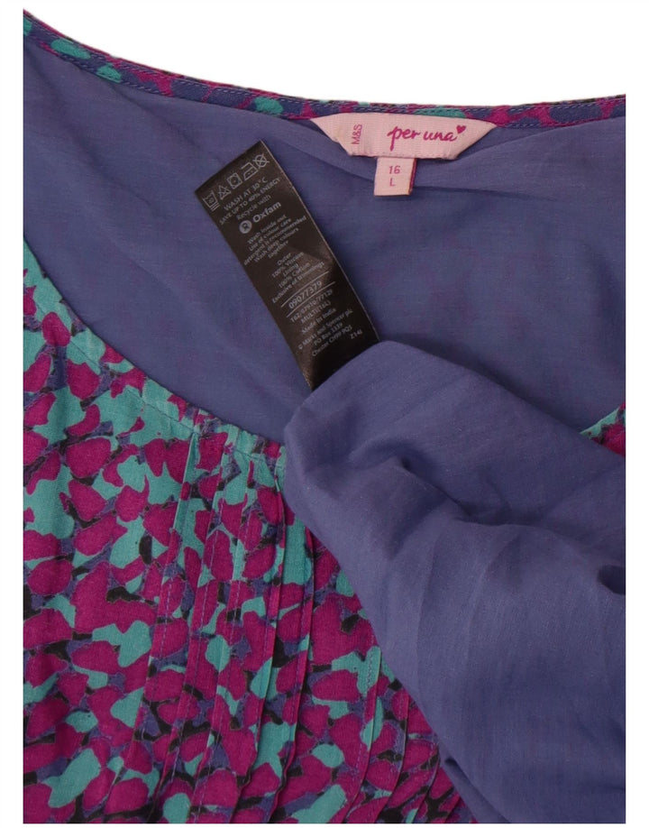 Marks & Spencer Damen Per Una A-Linien-Kleid UK 16 Large Mehrfarbig