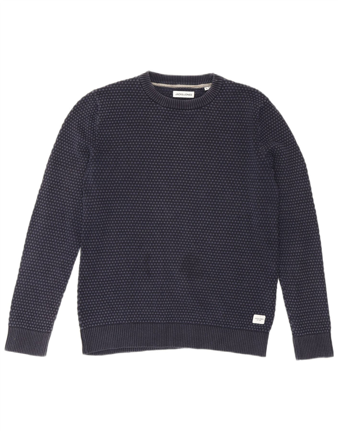 Maglione maglione girocollo da uomo Jack & Jones medio blu navy a pois
